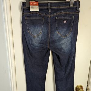 GUESS curvy midrise skinny jeans, dark blue, size 28
